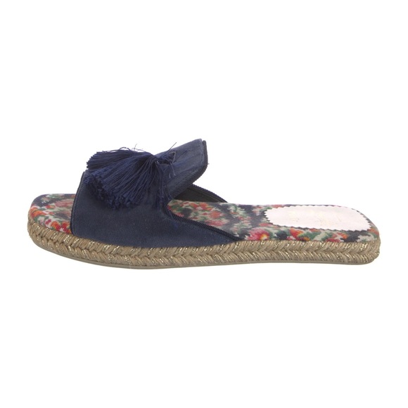 Christian Louboutin Dark Blue Espadrilles with Floral Insole - Picture 4 of 6
